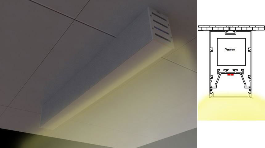 suspension mounted Aluminum led profile, led channel, led extrusion 2