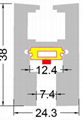 aluminum led edge lit profile     2
