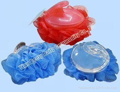 35g Bath Mesh Sponge With Plastic Handle (YQ1017)