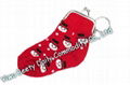 Sock Coin Purse Bag With Key Ring Christmas Tree