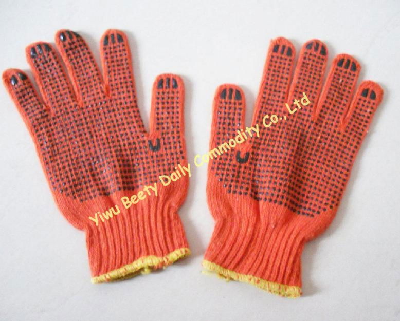 Pvc Dotted Cotton Knitted Safety Working Gloves 3