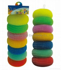 7PK Plastic Pot Scourer In Mesh Bag