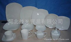 square shape porcelain dinner set