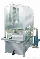 Efficient spraying type pre-scalding machine