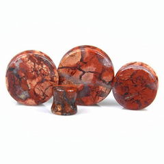 Natural double flared stone plugs