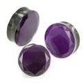 Faceted Cut Double Flare Stone Plugs 5