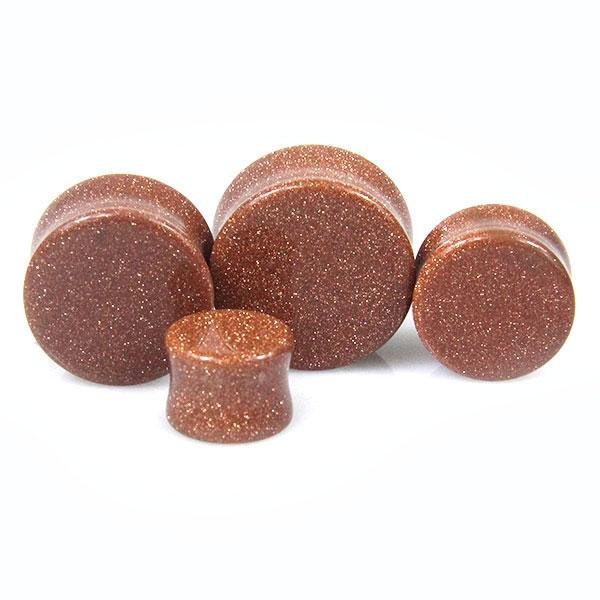 Natural double flared stone ear plugs 4