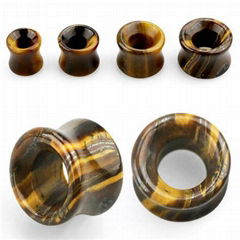 Natural double flared stone Ear Tunnel plugs