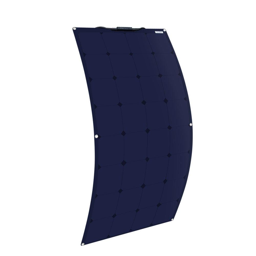 100W 17.6V Semi-Flexible Solar Panel All Black For Outdoor 4