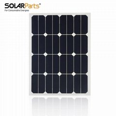 18V 30W Semi-Flexible Solar Panel With Junction Box +Alligator Clamp For Battery