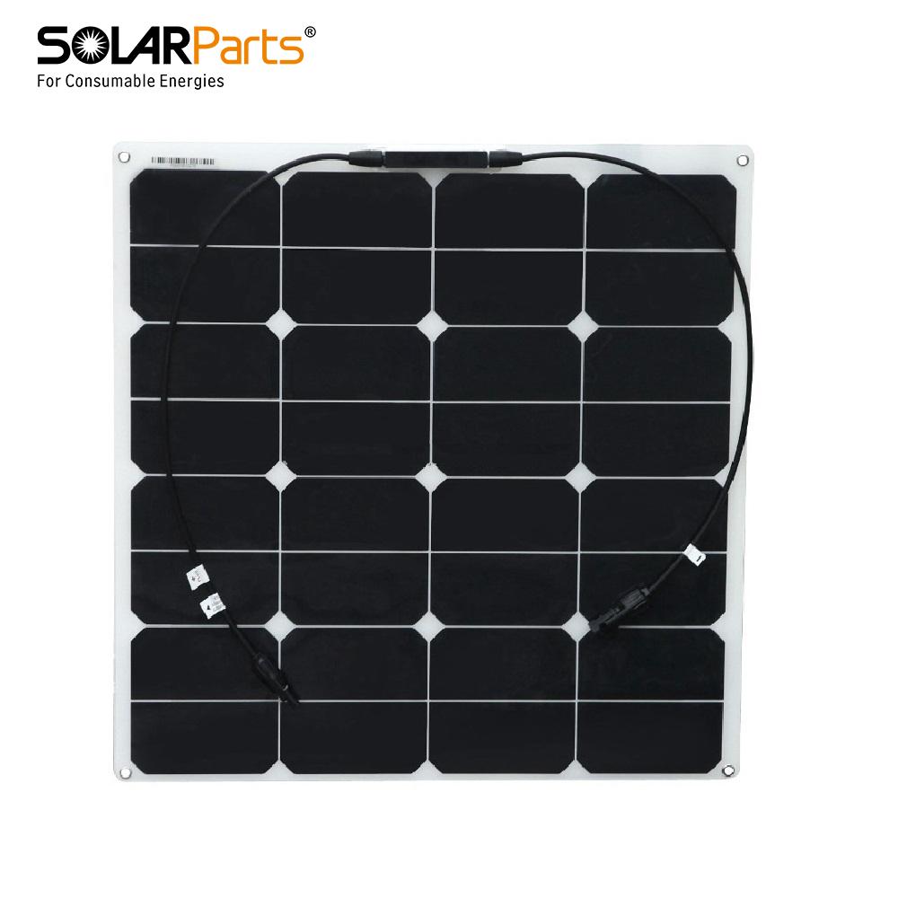 18V 50W Semi-Flexible Solar Panel For Boat Camping And Battery Charging