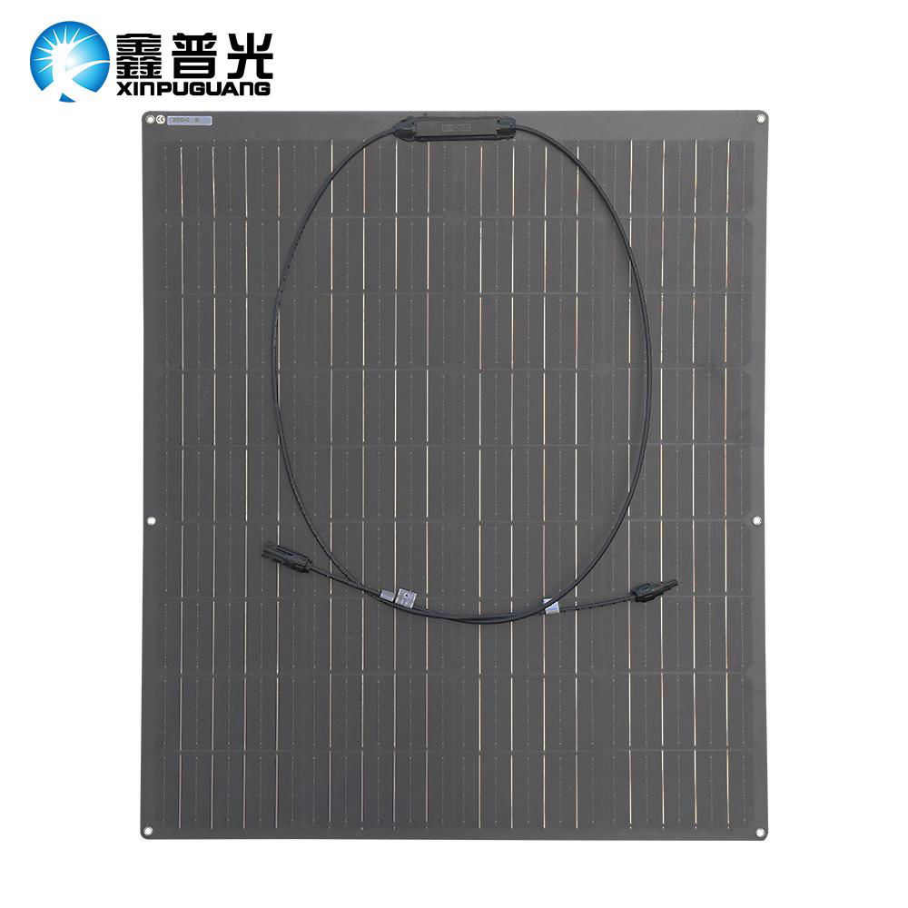 18V 100W Mono Flexible Solar Panel 810*700*3mm Transparent TPT Black Backsheet 