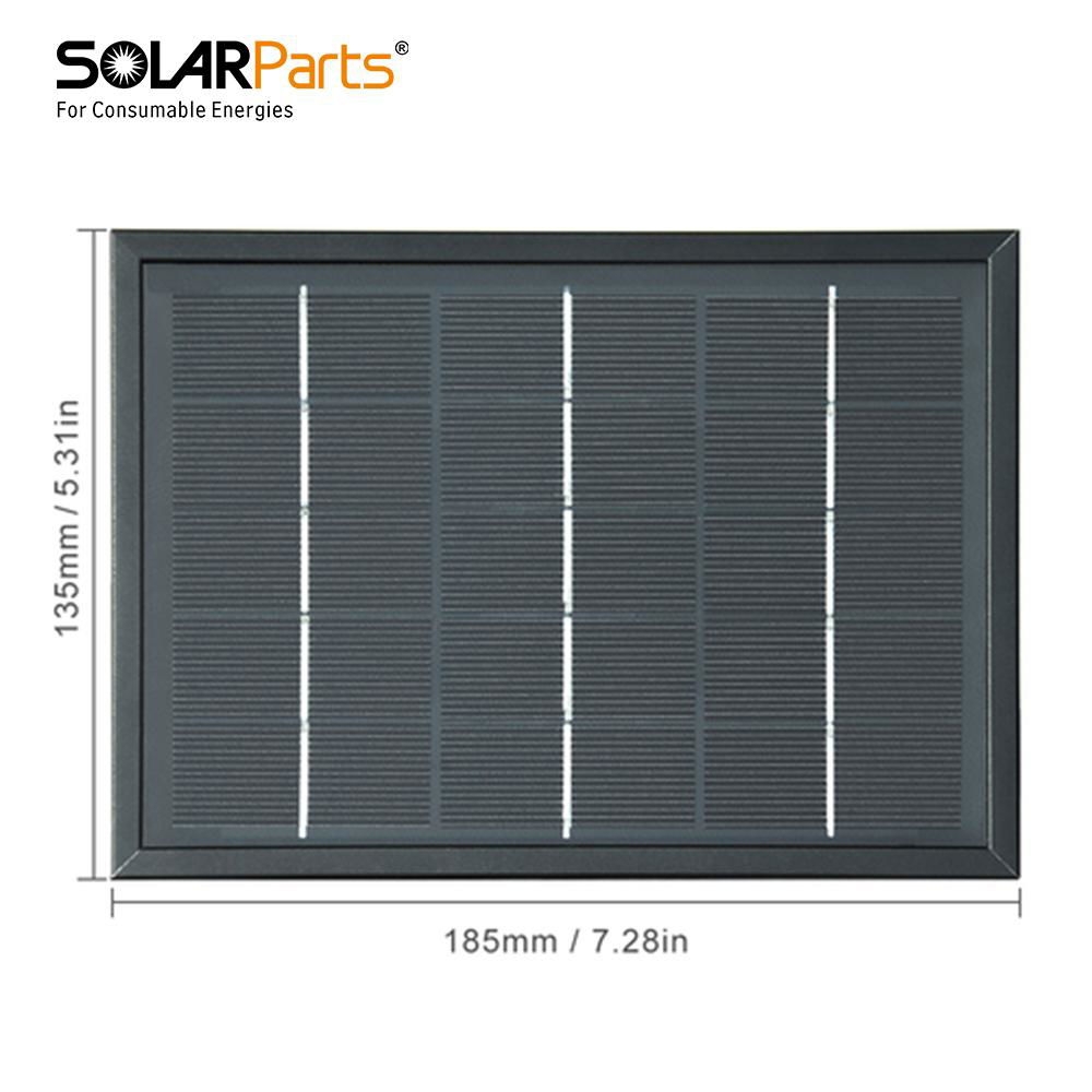7.5V3W Monocrystalline Cell Rigid Solar Panel with Aluminium Frame 185*135*17MM