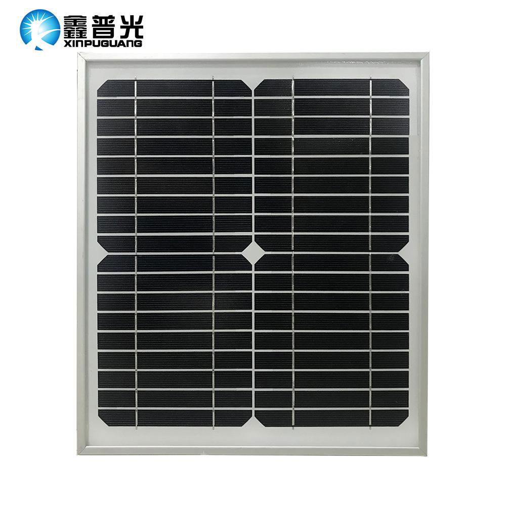 18V 10W 325 x280 x17mm Monocrystalline Glass Solar Panel 