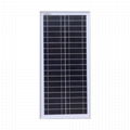 18V 23W 645*295*25MM  Monocrystalline Glass Solar Panel With Junction Box   
