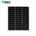 50W 18V 625*505*17mm Mono Tempered Glass Solar Panel Factory Direct Sale Cheap 