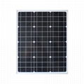 18V 50W 625x505x25MM Mono Tempered Glass Solar Panel 50cm Wire Connected