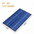 3W 9V PET Solar Panel 115X195X3mm