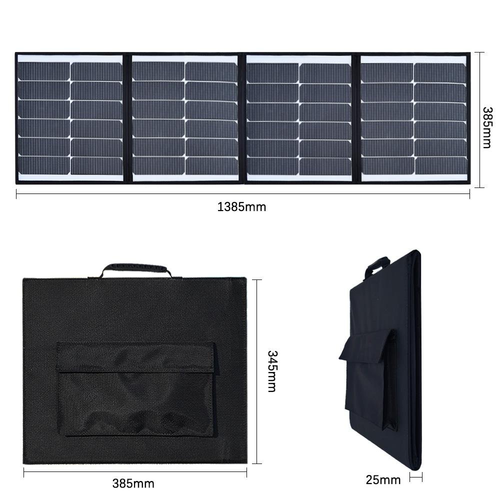 12V 80W 385*345*25mm Folding Solar Charger with 12V/24V 10A controller