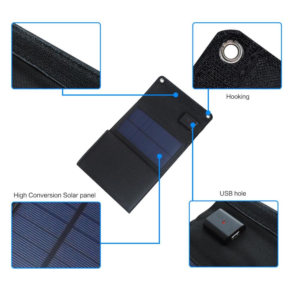 5V 7W 195*115*0.3mm foldable Mono Solar Panel USB Charger portable 3