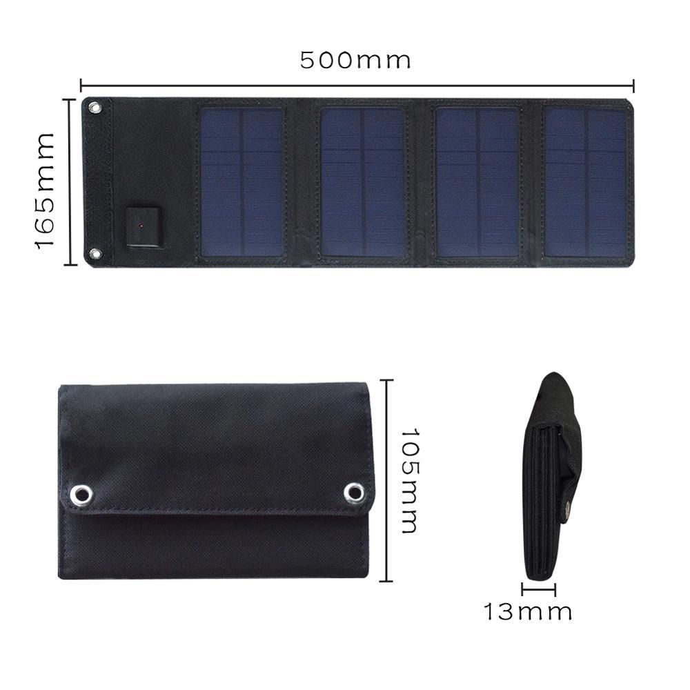 5V 7W 165*500mm Solar Mobile Phone Charger Black Waterproof Solar Portable  4