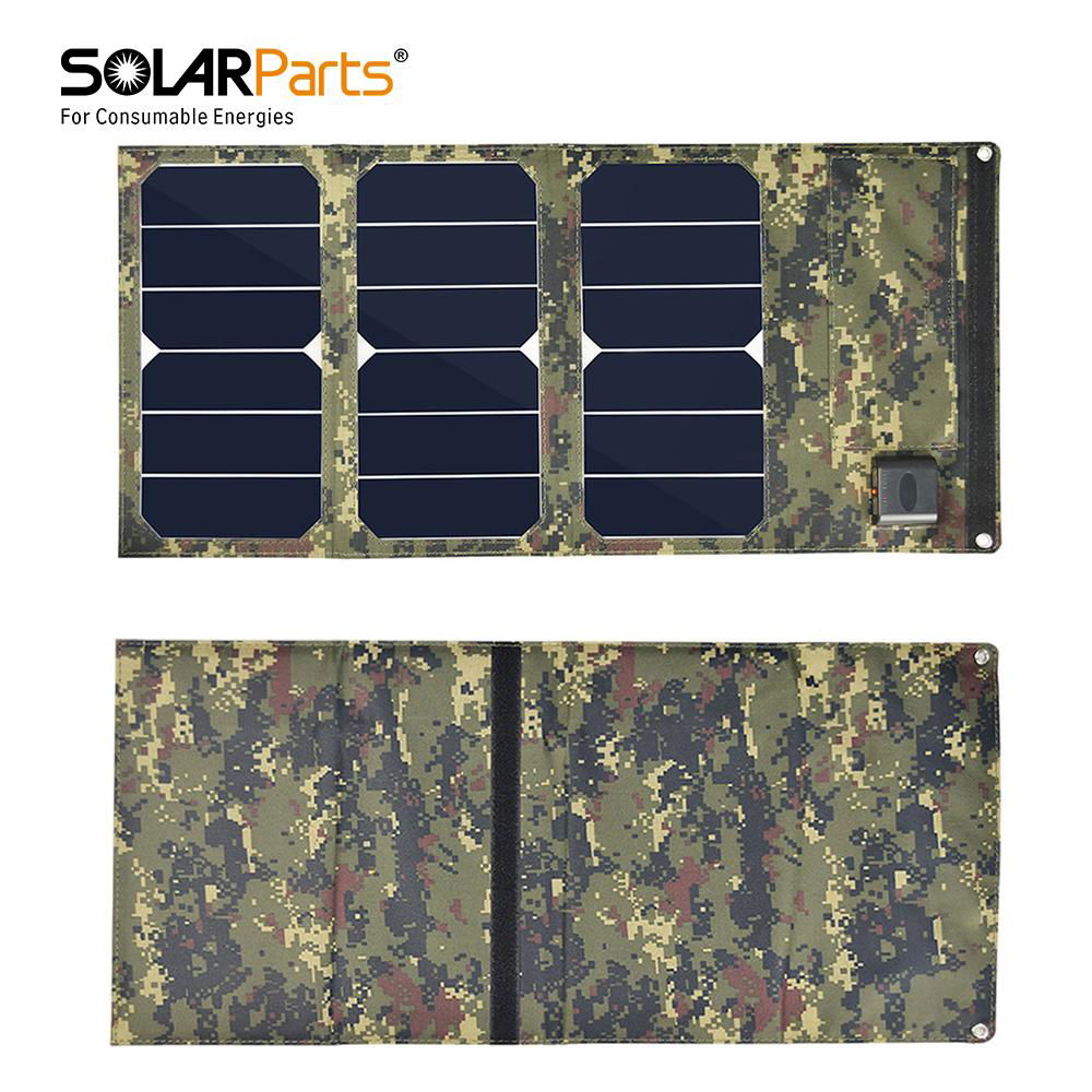  5V 20W 285*155mm Sunpower Folding Bag White Back Panel Jungle Camouflage Dark 2