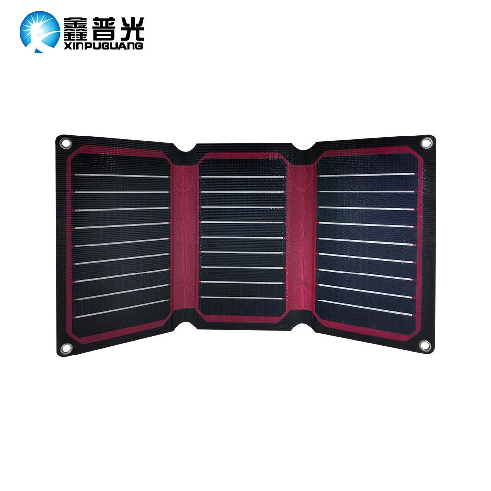 5V15W 495x260x3mm Sunpower Solar Folding Bage With ETFE And USB Socket