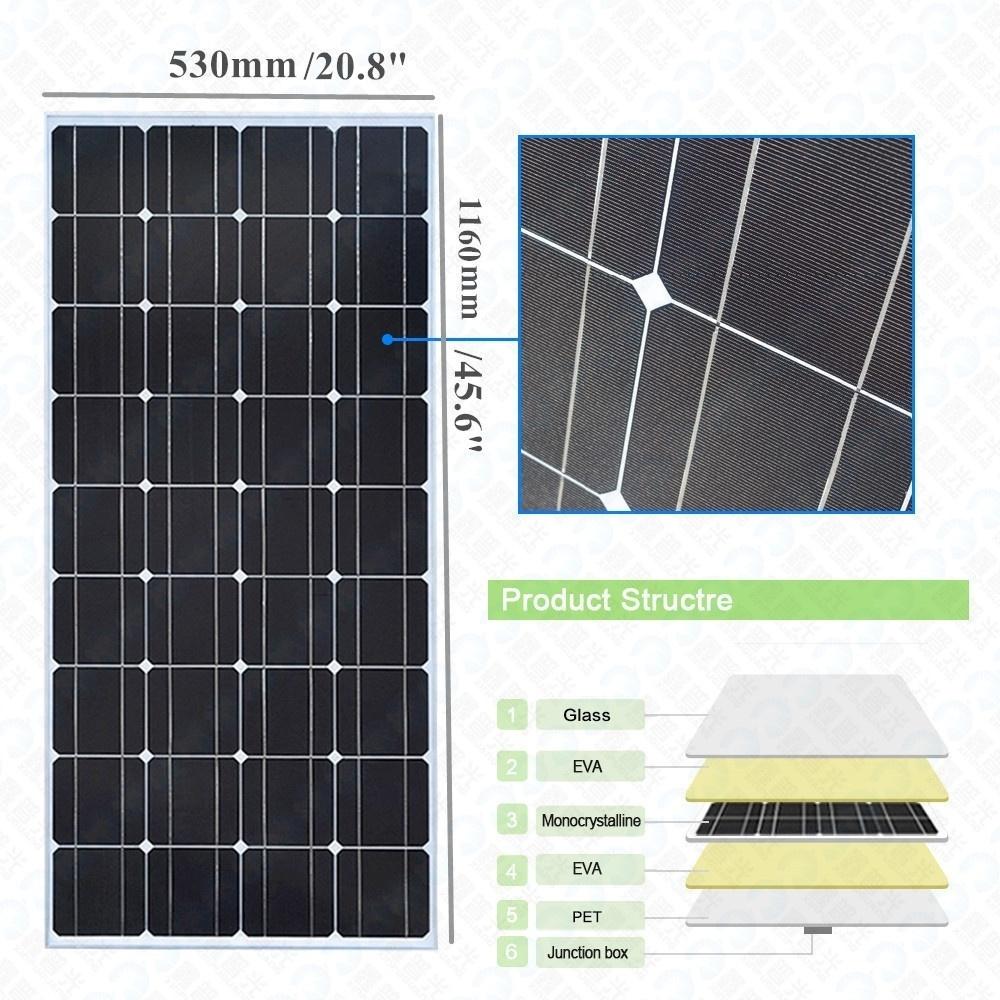 4X100W Tempered glass monocrystalline solar power system high efficiency 2