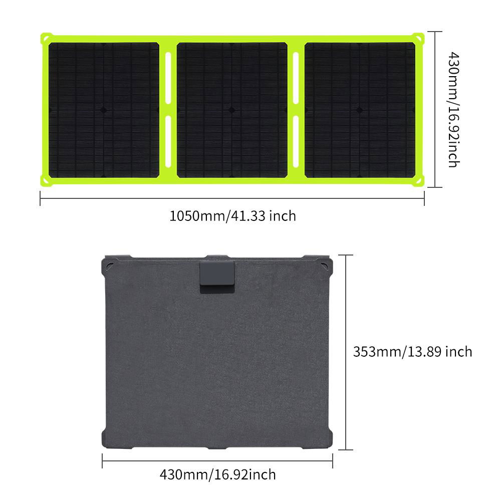 100W  353X430MM  Flexible Folding Solar Panel For RV Yacht Camping Traveling 4