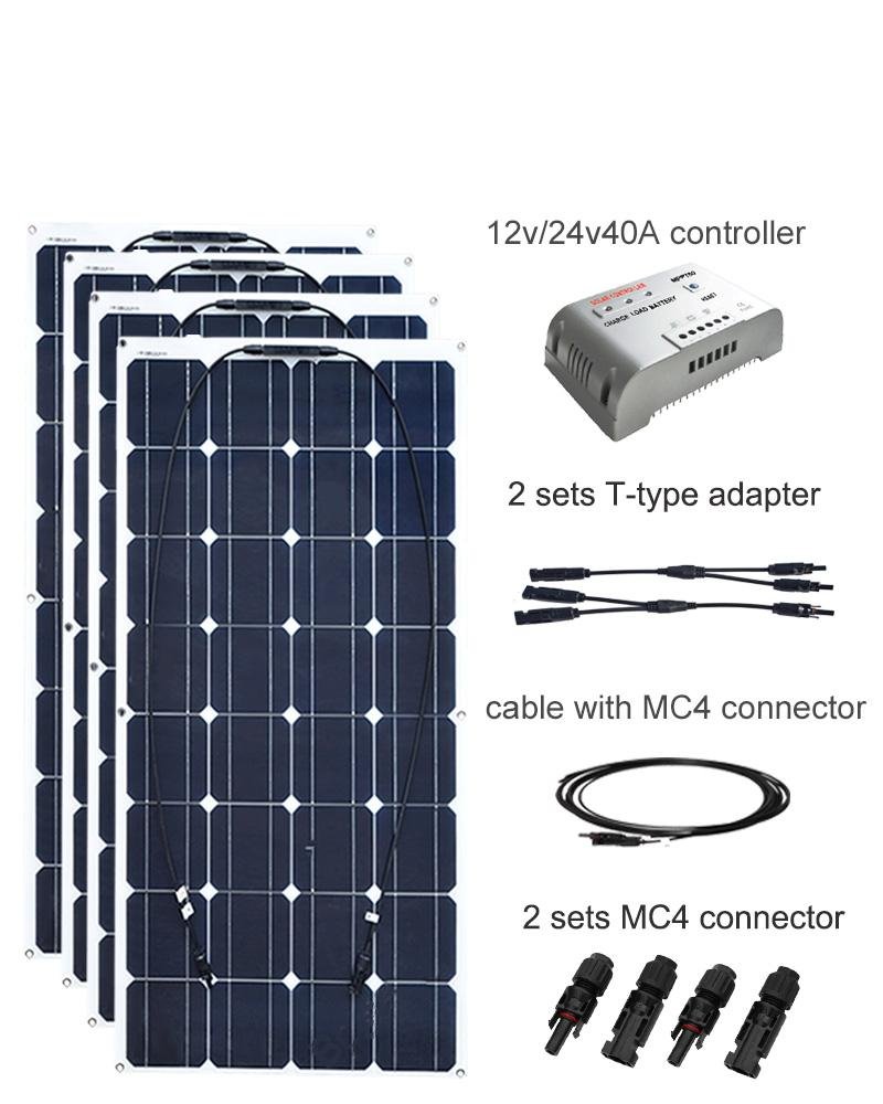 4x100W Mono Portable Generator Flexible Solar Panel 1050*540*3MM 