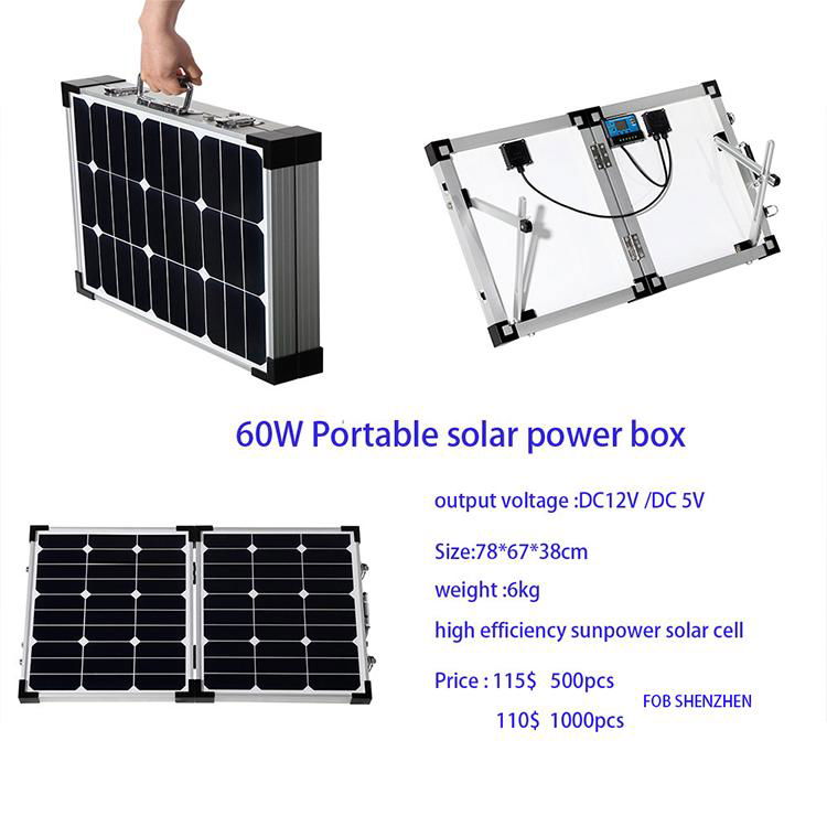 21.6V 60W 780x670x380mm Mono Portable Generator Solar Panel With Bracket  4