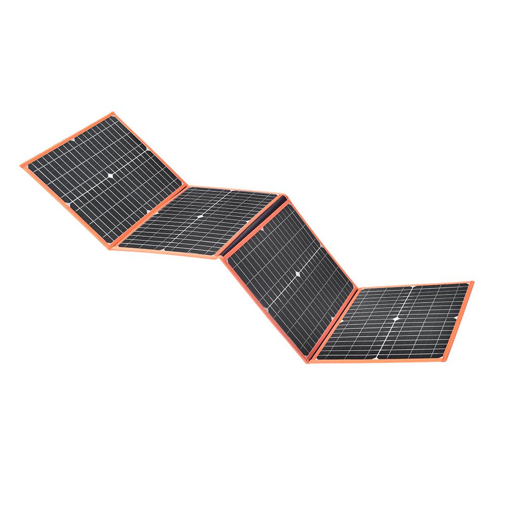 18V 80W Foldable Solar Panel With DC Socket Adapter Plug Alligatoer Clip And USB 3