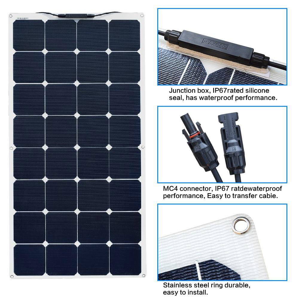 18V 200W ETFE Portable Solar Energy Solar Kit For RV Boat Caravan 2