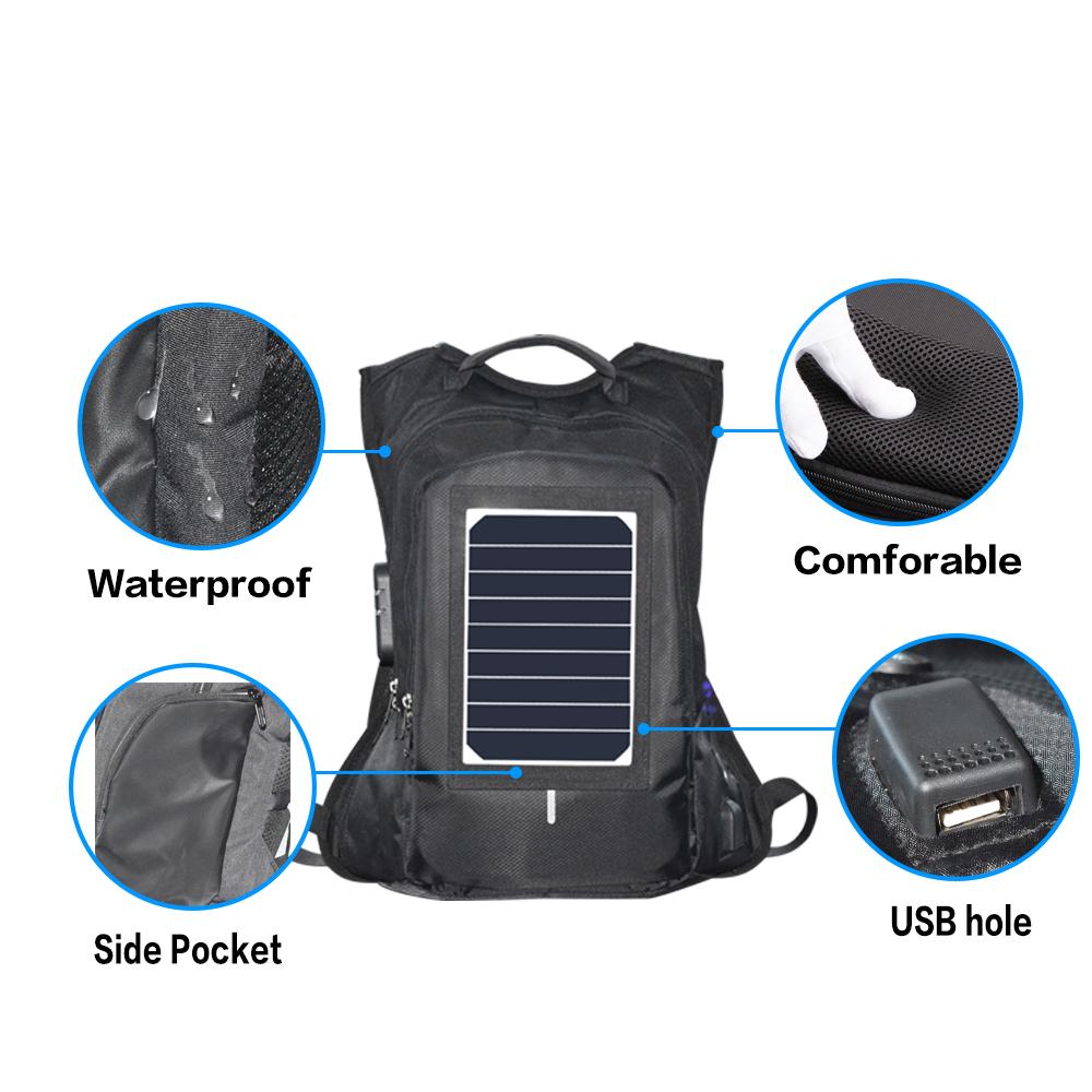 4w 5V Mono Portable Generator  Solar Charger Backpack with USB For Phone  3