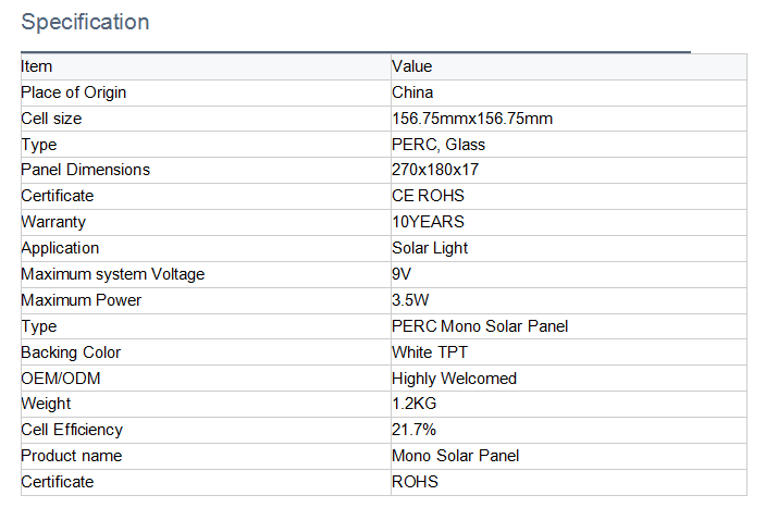 3.5W 9V Glass Solar Panel for Garden Light Pump Sensor 3