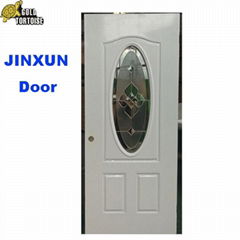 Metal Door With SUNBURST Glass,Half Moon Glass Door