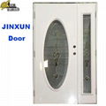 Steel Door With Oval Glass American Style,Entry Door 4