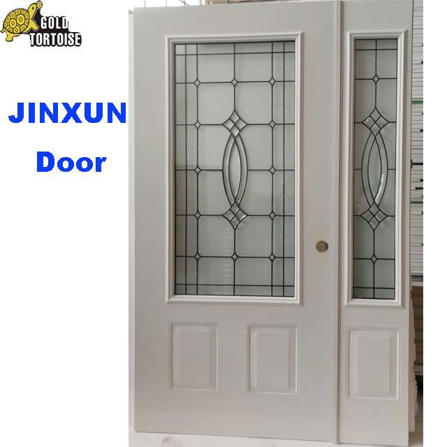 steel panel door with big oval glass 2