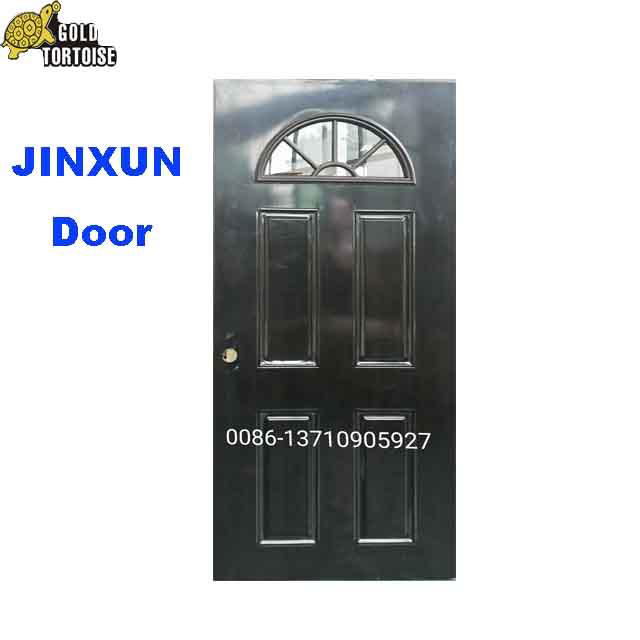 steel panel door with big oval glass 3