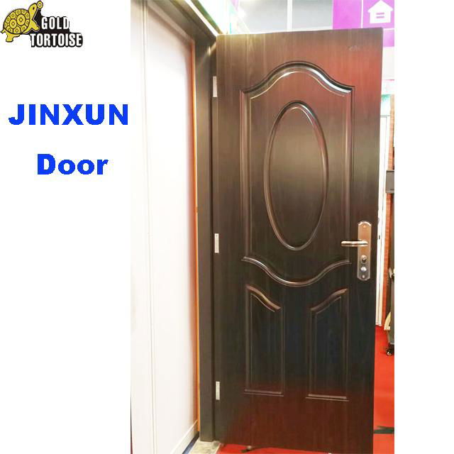 steel panel door with wood edge, iron cold steel door 3