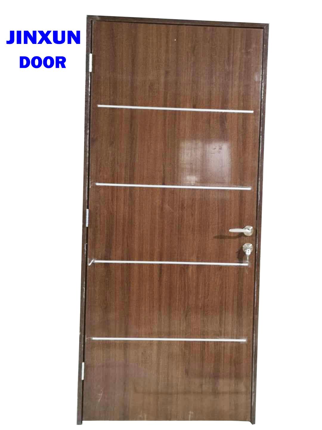 steel panel door with wood edge, iron cold steel door 5