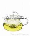 Handmade Borosilicate glass tea pot 