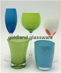 金兰彩色玻璃杯定制炫彩玻璃厂家 5
