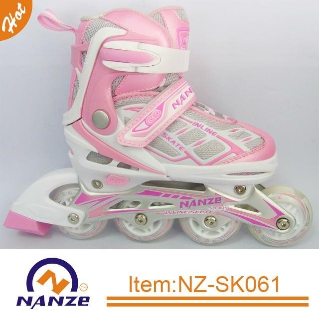 Roller fun 4 size adjustable semi soft inline roller skate shoe 3
