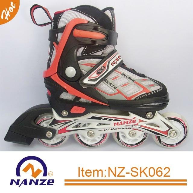 Roller fun 4 size adjustable semi soft inline roller skate shoe
