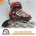 Boy and girl 4 size adjustable semi soft inline roller skate shoe 1