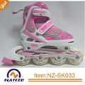 Boy and girl 4 size adjustable semi soft inline roller skate shoe 3