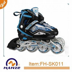 Boy and girl 4 size adjustable semi soft inline roller skate shoe