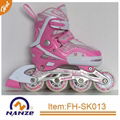 Boy and girl 4 size adjustable semi soft inline roller skate shoe 6