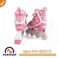 Boy and girl 4 size adjustable semi soft inline roller skate shoe 7